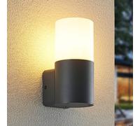Outdoor Wall Light 'Tabyn' dimmable (Modern) in Black Made of Aluminium (1 Light Source, E27) from Lindby | Wall lamp for Exterior/Interior Walls, House, Terrace und Balcony