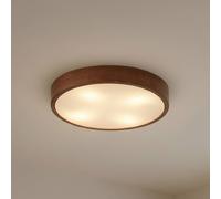 Lindby Tanju ceiling lamp, Ø 50 cm, rubberwood, 4-bulb, E27
