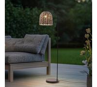 Lindby Taryn outdoor floor lamp, brown, plastic, IP44 172 cm