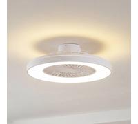 Lindby Teleo LED ceiling fan, Ø 58 cm, white, DC, Tuya