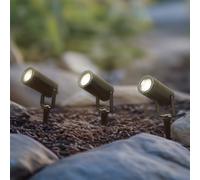 Lindby Thorgal ground spike light, Ø 6 cm, black, set of 3