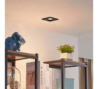 Lindby Thorid downlight, black, 10 x 10 cm, set of 10, GU10