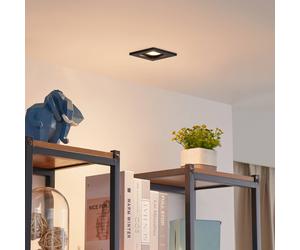 Lindby Thorid downlight, black, 10 x 10 cm, set of 10, GU10