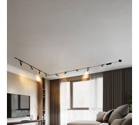 Lindby Track lighting system 48V Lumaro, spots, 9-bulb, black, 25.7 cm, dimmable