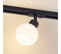 Lindby track spotlight Linaro, E14, black, Ø 10 cm, 1-phase