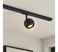 Lindby track spotlight Linaro, GU10, Ø 9 cm, black, 1-phase
