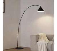 Lindby Triangolo arc lamp, black, height 195 cm, metal E27