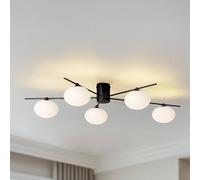 Lindby Valisa ceiling light, black, 5-bulb