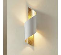 Lindby Vanni wall light, white/gold, metal, height 52cm