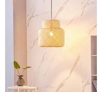 Lindby Venora pendant light, Ø 40 cm, single tier, bamboo,E27