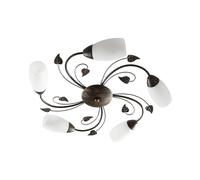 Lindby Vintage Chandelier, Traditional Floral Ceiling Light Semi Flush Mounted Fixture with 5 Lights Classic Rustic Lighting for Living Room Bedroom Dining Hallway Brushed Black