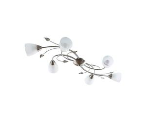 Lindby Vintage Chandelier, Traditional Floral Ceiling Light Semi Flush Mounted Fixture with 6 Lights Classic Rustic Lighting for Living Room Bedroom Dining Hallway Metal Silver