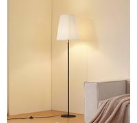 Lindby Virelle floor lamp, black/white, textile, height 170 cm