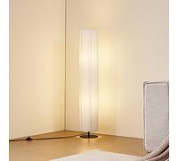 Lindby Virelle floor lamp, white, textile, height 117 cm, E27