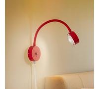 Lindby wall lamp Jyla, red/white, lens, 4200K, GX53, flexible arm