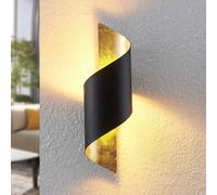 Lindby wall light Desirio, black/gold, 35cm, metal