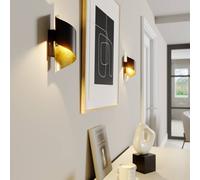 Lindby wall light Desirio, set of 3, black, gold-coloured, G9