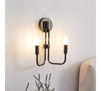 Lindby wall light Elanova, grey, 2-bulb, 35 cm, E14