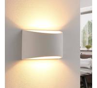 Lindby wall light Heiko, set of 3, up/down, plaster, white