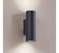 Lindby wall light Joffrey, 18 cm, black, up/down, GU10