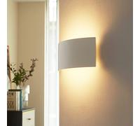 Lindby wall light Naike, white, plaster, height 15 cm