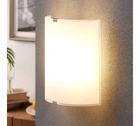 Lindby wall light Phil, white, glass height 21cm, set of 2