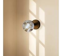 Lindby wall light Valentina, grey/black, glass, Ø 10 cm
