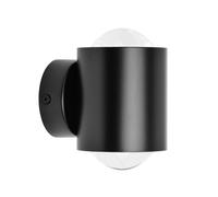 Lindby wall spotlight Jyla, black, 3,000 K, up/down, lens