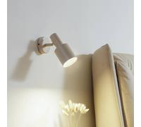 Lindby wall spotlight Ovelia, beige, metal, E27