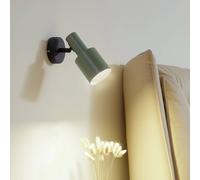 Lindby wall spotlight Ovelia, green/black, metal, E27