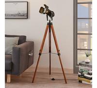 Lindby Wooden floor lamp Hilma with tripod frame