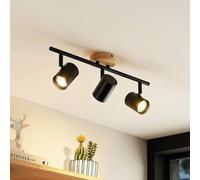 Lindby Ceiling Light Xiomara dimmable (Modern) in Black Made of Metal for e.g. Living Room & Dining (3 Light Sources, GU10) from floodlight Spotlight