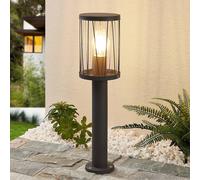 Lindby Yonan pillar light, round, dark grey, E27