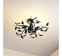 Lindby Ceiling Light Yos dimmable (Florentine) in Black Made of Metal for e.g. Bedroom (5 Light Sources, E14) from Ceiling lamp
