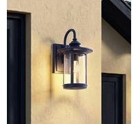 Lindby Zayn outdoor wall light, blue, glass, height 33 cm, IP23