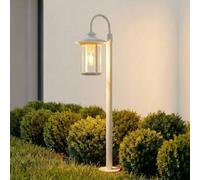 Lindby Zayn path light, white, glass, height 109 cm, IP65
