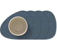 LindDNA - glass coasters Curve, Nupo dark blue (set of 4)