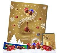 Linddt Advent - Christmas Advent Calendar 2025 - New Linddt assorted mini truffles advent 117g, Dark chocolate bar & Christmas card - Chrismas countdown Gifts for her him women