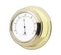 TFA Dostmann Analogue Thermometer Brass, 19.2015, Made in Germany, for Room Temperature, in Maritime Design, Polished, Multi-Colour, 0.8 x 16 x 6.5 cm