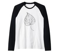 Linden Leaf Line Art Botanist Raglan Baseball Tee