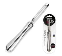 Linden Sweden Original Jonas Vegetable Peeler - Rust Resistant Silver Potato Peeler with Ergonomic Handle for Safety and Control - Dishwasher Safe and Compact for Easy Cleanup - Made In Sweden - 6.5in