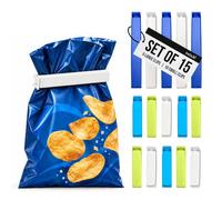 LINDEN SWEDEN Twixit! Bag Clips - Keep Food Fresh, Stop Spillage Set of 15 | Great for Storage and Organization - Microwave, Freezer and Dishwasher-Safe - BPA-Free