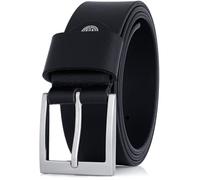 LINDENMANN Mens leather belt/Mens belt, full grain leather belt XXL, buffalo leather, black, Farbe/Color:black, Size:90