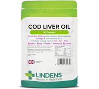Lindens - Cod Liver Oil 1000mg - 90 Capsules - UK Made - Omega 3 with Vitamins A & D - for Normal Skin, Hair, Nails, Bones & Vision, Brain & Immune Function - Letterbox Friendly