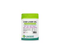 Lindens Cod Liver Oil 1000mg Capsules | 90 Pack | High in Omega 3, Vitamins A & D contributes Towards Normal Skin, Hair, Nails, Bones, Eyes, Teeth,...