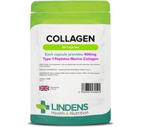 Lindens - Collagen 400mg - 90 Capsules - One-A-Day - UK Made - Marine Source Hydrolysed Collagen - Supports Bones, Cartilage, Ligaments, Tendons and