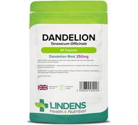 Lindens - Dandelion 250mg - 60 Capsules - UK Made - Water Balance - High Strength Powdered Dandelion Root, Taraxacum Officinale - Traditional Herbal Supplement - GMP - Letterbox Friendly, Vegan