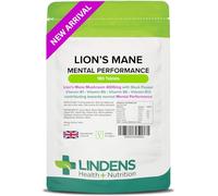 Lindens - Lion’s Mane - 4000mg - 180 Tablets | with B Vitamins & Black Pepper | UK Made | High-Strength Lion’s Mane Mushroom Extract | Vegan