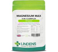 Lindens - Magnesium Max 4-in-1 Complex, 90 Caps - 1 a Day, UK Made - Muscle Support, Bone Health & Energy Boost - Magnesium Glycinate, Citrate, Malate & Taurate - Letterbox Friendly, Vegan