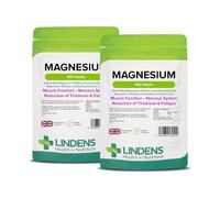 Lindens Magnesium Tablets 500mg, 1000 Tablets - Reduces Tiredness & Fatigue, Supports Metabolism, Muscle Function, Nervous System, Bones & Teeth - UK Made